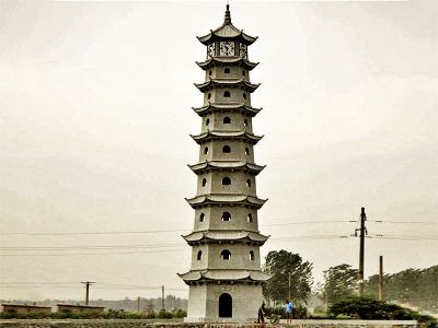寺庙景区青石石雕多层祈福宝塔雕塑 