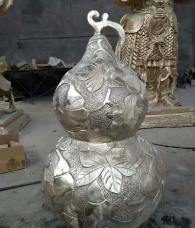 不锈钢镇宅浮雕树叶景观招财葫芦雕塑 葫芦雕塑厂家制造人造英雄