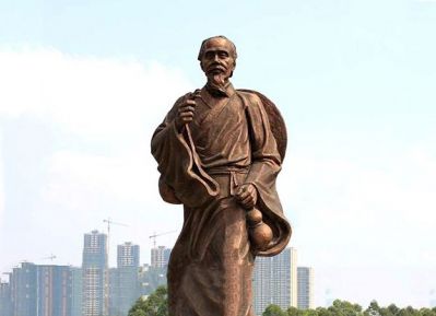 景点广场摆放仿铜玻璃钢医圣李时珍雕像 李时珍雕塑人像文化照片高清