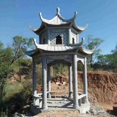 青石石雕刚刚建筑双层户外景观凉亭雕塑 