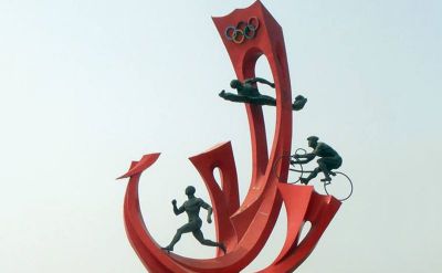 不锈钢创意运动竞技奥运雕塑 奥运雕塑项目插画手工运动员
