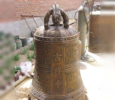 吉祥寺铜钟雕塑 铜钟雕塑寺院工艺品外国方口