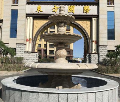 小区公园摆放花岗岩欧式三层水钵喷泉 水钵雕塑景观石水欧式大全