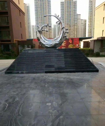 酒店户外园林不锈钢海浪浪花雕塑 海浪雕塑石雕手稿底部大都会
