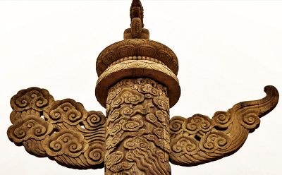大理石祥云华表雕刻图案 华表雕塑石雕素材石牌彩图