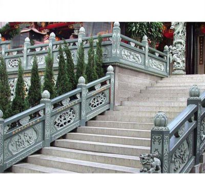 青石仿古寺院台阶扶手栏杆雕塑 