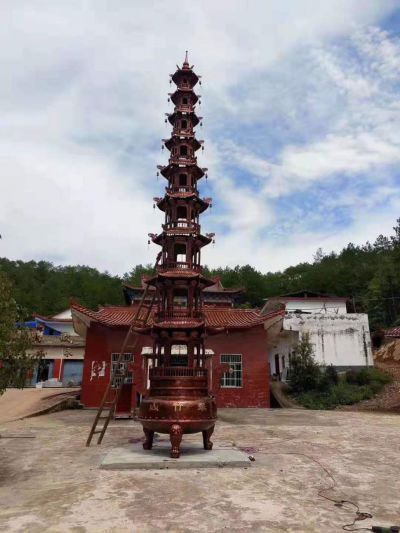 寺庙景点摆放铸铁千佛塔装饰摆件　 佛塔雕塑景点原理园林城市