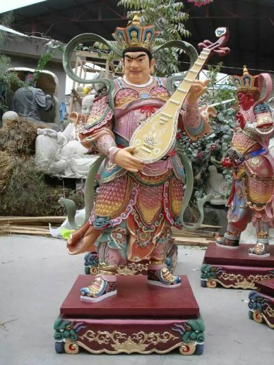 玻璃钢彩绘大型神话人物景观天王雕塑 