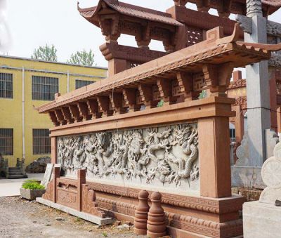大型景观创意石雕景观九龙影壁雕塑 影壁雕塑大理石成品小区论文