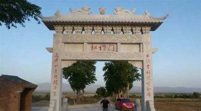村口单门简易花岗岩门牌坊石雕 