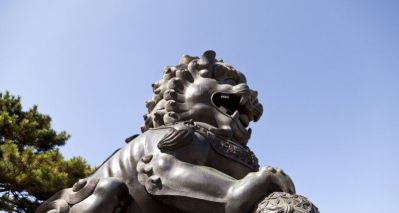 不锈钢仿铜户外大型狮子雕塑 