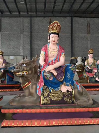 寺庙玻璃钢大型佛像景观文姝雕塑 佛像雕塑汉白玉玻璃钢大全青石