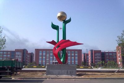 广场大型不锈钢创意景观雕塑 景观雕塑铜雕官网多重代表