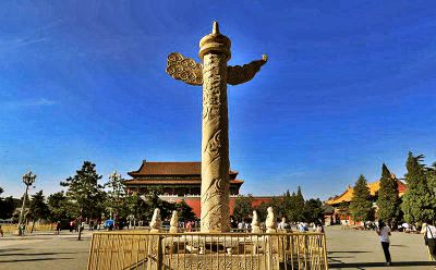 景区广场摆放大理石雕刻龙纹华表雕塑 华表雕塑石雕卡通作用大型