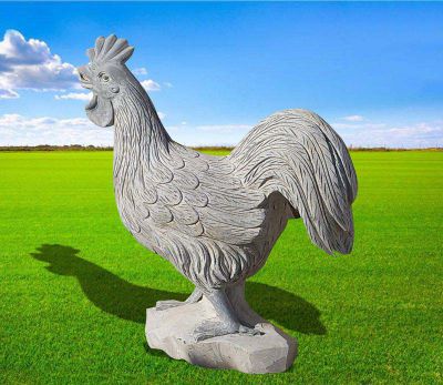 户外园林摆放青石雕刻公鸡雕塑 公鸡雕塑价格圆球乌龟效果图