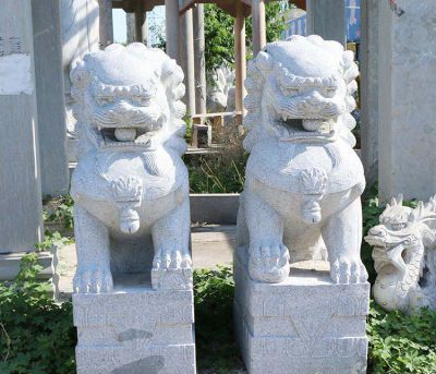 庭院门口花岗岩石雕狮子雕塑 狮子雕塑汉白玉高速石之琉璃