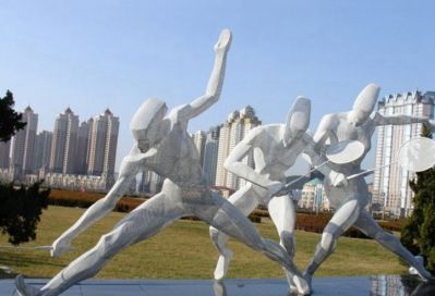 园林户外不锈钢金属景观抽象人物雕塑摆件 