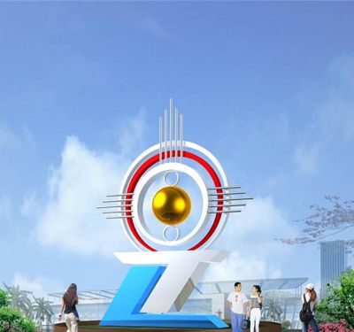 城市广场大型不锈钢景观标识景观雕塑 标志雕塑城市公共时间辉煌