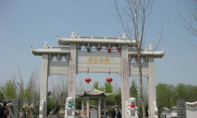 大型景观景区石雕三门四柱景观牌楼雕塑 