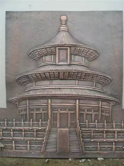 天坛铜浮雕画 铜浮雕雕塑厂家师傅马蹄莲工艺厂