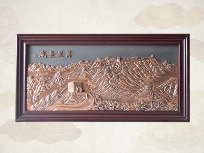 万里长城浮雕画 浮雕雕塑纯铜围栏孔雀老虎