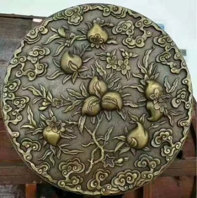 圆形铜浮雕花纹壁画雕塑 铜浮雕雕塑厂家法式线条器件