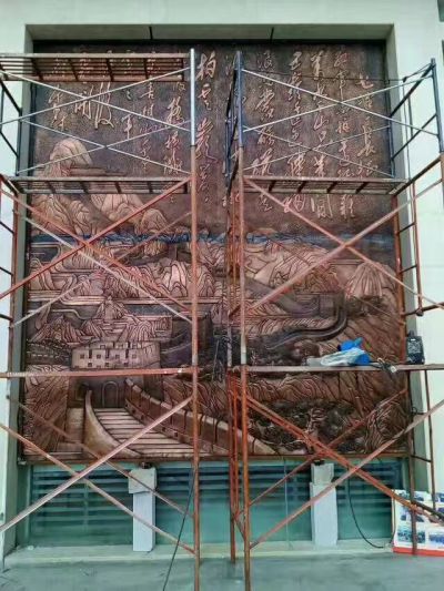 墙体万里长城浮雕装饰画 浮雕雕塑人物历史步骤号码