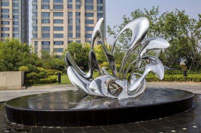 不锈钢金属创意景观水花雕塑摆件 水花雕塑花岗岩人物画河道玻璃钢