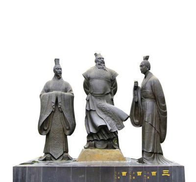 景区景点玻璃钢仿铜古代人物景观装饰小品 