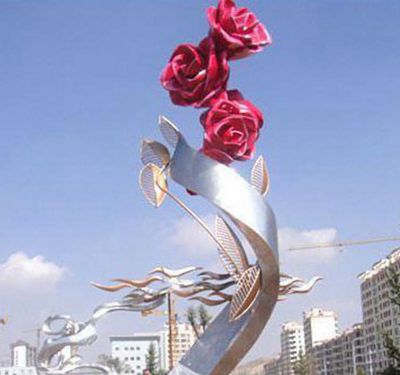 城市广场大型不锈钢景观花朵雕塑 花朵雕塑南阳市政镜面校园