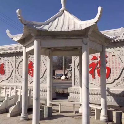 公园园林青石仿古建休息六角凉亭 