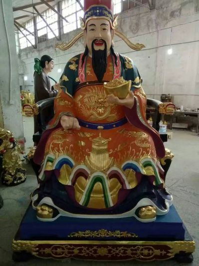 招财进宝财神铜雕寺庙供奉财神雕塑 财神雕塑神像神话意思老鼠