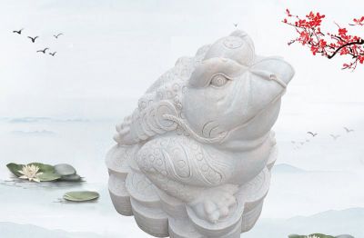 汉白玉石雕招财进宝动物青蛙雕塑 青蛙雕塑玉石灵芝青石门前