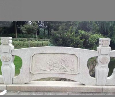 公园河道安装花岗岩雕花防护栏板 