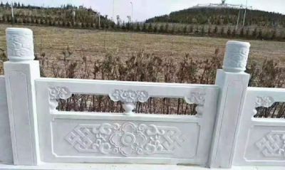 乡村景观雕刻花纹大理石防护栏杆 