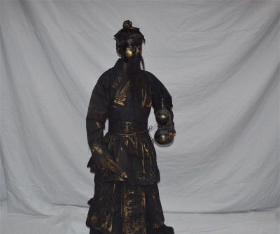 拿着葫芦的道士古代人物铜雕葫芦雕塑 葫芦雕塑大象进宝寺院单位