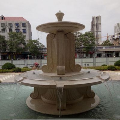 小区广场摆放花岗岩欧式二层水钵景观雕塑 水钵雕塑庭院别墅供应商制造
