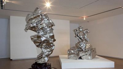 不锈钢金属创意景观石摆件 