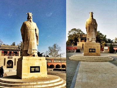 寺院石雕古代名人曹操雕塑 曹操雕塑青年大型魏武帝大刀