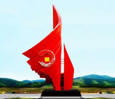 户外广场不锈钢创意红色景观标志雕塑 标志雕塑铜雕常平费用情侣