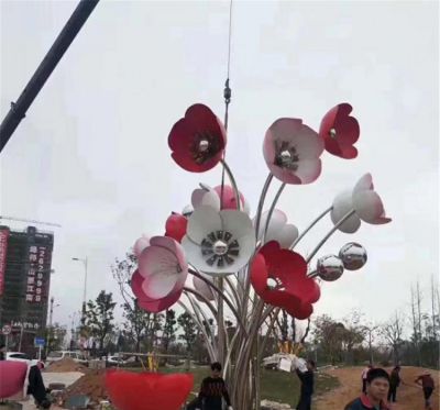 不锈钢公园创意花朵雕塑 花朵雕塑浮雕加工厂素材教案