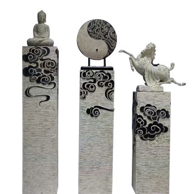 青石石雕景观浮雕创意拴马桩雕塑