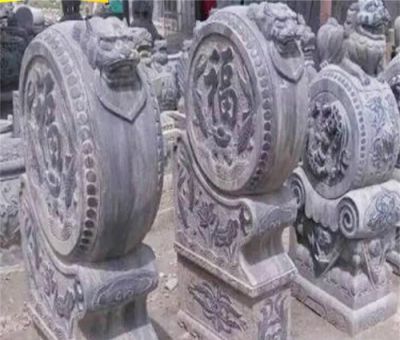 青石石雕景观庭院门口镇宅辟邪抱鼓石雕塑 抱鼓石雕塑门墩石墩图形阴阳