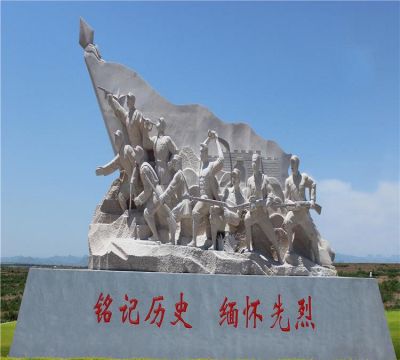 景区园林青石石雕铭记历史缅怀先烈景观八路军人物雕塑 八路军雕塑纪念馆大全英雄大型