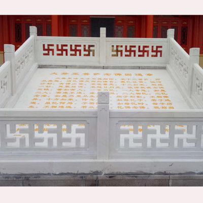 故宫创意正方形石雕栏板雕塑 