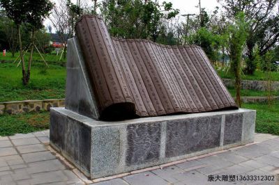景区广场创意不锈钢浮雕书简雕塑 书简雕塑厂家浮雕汉白玉石雕