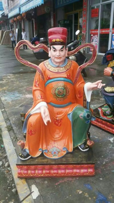 景区大型人物景观玻璃钢树脂彩绘太岁雕塑 太岁雕塑神像大将军元帅徐浩