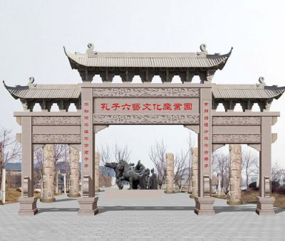 青石石雕大型景区景点古建筑牌坊雕塑 