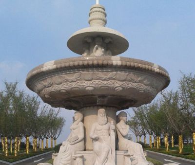 大型园林景观西方人物大理石喷泉雕塑 喷泉雕塑石雕定额现状铜像