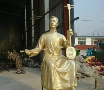 广场人物景观铜雕拉二胡雕塑 拉二胡雕塑二胡图像老头鞋底